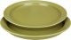 2 Pack Dinner Plates, 8 Inch Avocado Green Porcelain Salad Plates Round Ceramic Serving Dining Plate Set of 2 for Dinner Pasta
