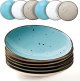 8.1" Ceramic Pasta Bowl, 26 oz Salad Bowl, Microwave and Dishwasher Safe, Sturdy and Stackable, 6-Piece Ceramic Dish and Plate Set