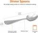 Stainless Steel Dinner Spoons with Round Edge, Pack of 12, Silver