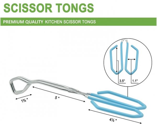 Kitchen Scissor Tongs 11-Inch Heavy Duty Stainless Steel Scissor Cooking Tongs