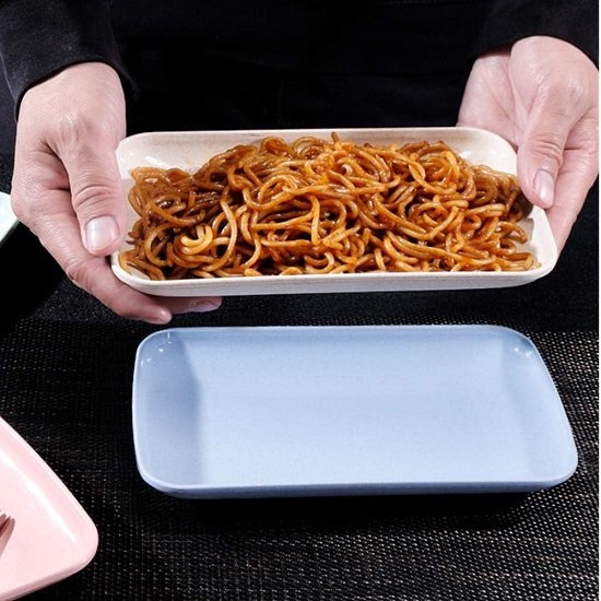 4PCS Wheat Straw Food Plate, Durable dessert Plates appetizer Plate Perfect for Home and Kitchen (Small)