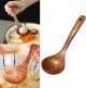 Soup Spoon Natural Wooden Soup Porridge Ramen Rice Long Handle Spoon Cutlery Suitable For Family Restaurant Ramen Rice Long Handle Spoon