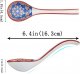 Ceramic Soup Spoons  - Soup Spoons with Long Curved Handle for Ramen Noodles,Dumpling,Rice(4 Pcs)