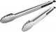 304 Stainless Steel Kitchen Cooking Tongs, 12" and 14" Set of 2 Strong BBQ Brushed Locking Food Tongs, Black